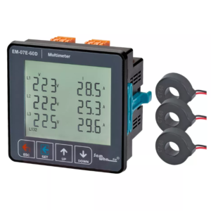 EM-07E-60D Multifunction Power Meter (Panel Mount, 96×96 mm, 60A Range)
