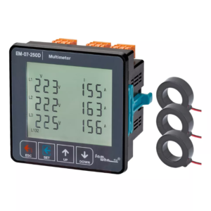 EM-07-250D Multifunction Power Meter (Panel Mount, 96×96 mm, 250A Range)