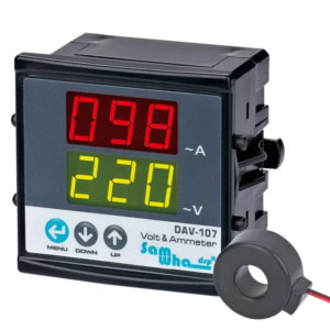 DAV-107 Digital Voltmeter & Ammeter (Panel Mount, 72×72 mm, Included C.T)