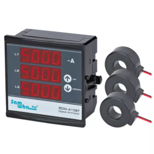 SDM-A109T Digital Ammeter (96×96 Panel Type, Three-Phase, Included C.T)