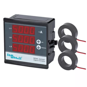 SDM-A209T Digital Ammeter (96×96 Panel Type, Three-Phase, Included C.T)