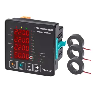 TPM-01ESH-250D Energy Analyzer (96×96 Panel Type, Included C.T, RS485, 2 Relay Outputs)