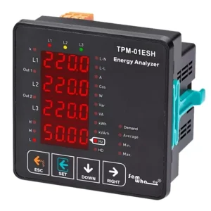TPM-01ESH Energy Analyzer (96×96 Panel Type, RS485, 2 Relay Outputs)