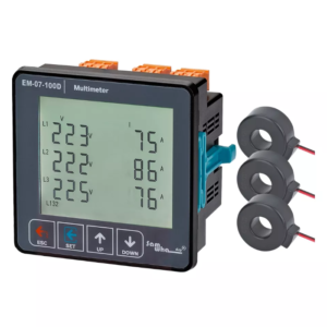 EM-07-100D Multifunction Power Meter (Panel Mount, 96×96 mm, 100A Range)